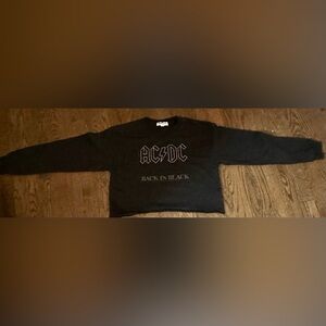 Women’s Cropped Black AC/DC Sweatshirt By Suburban Riot